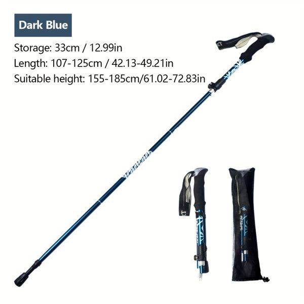 Collapsible Lightweight Trekking Poles in Dark Blue