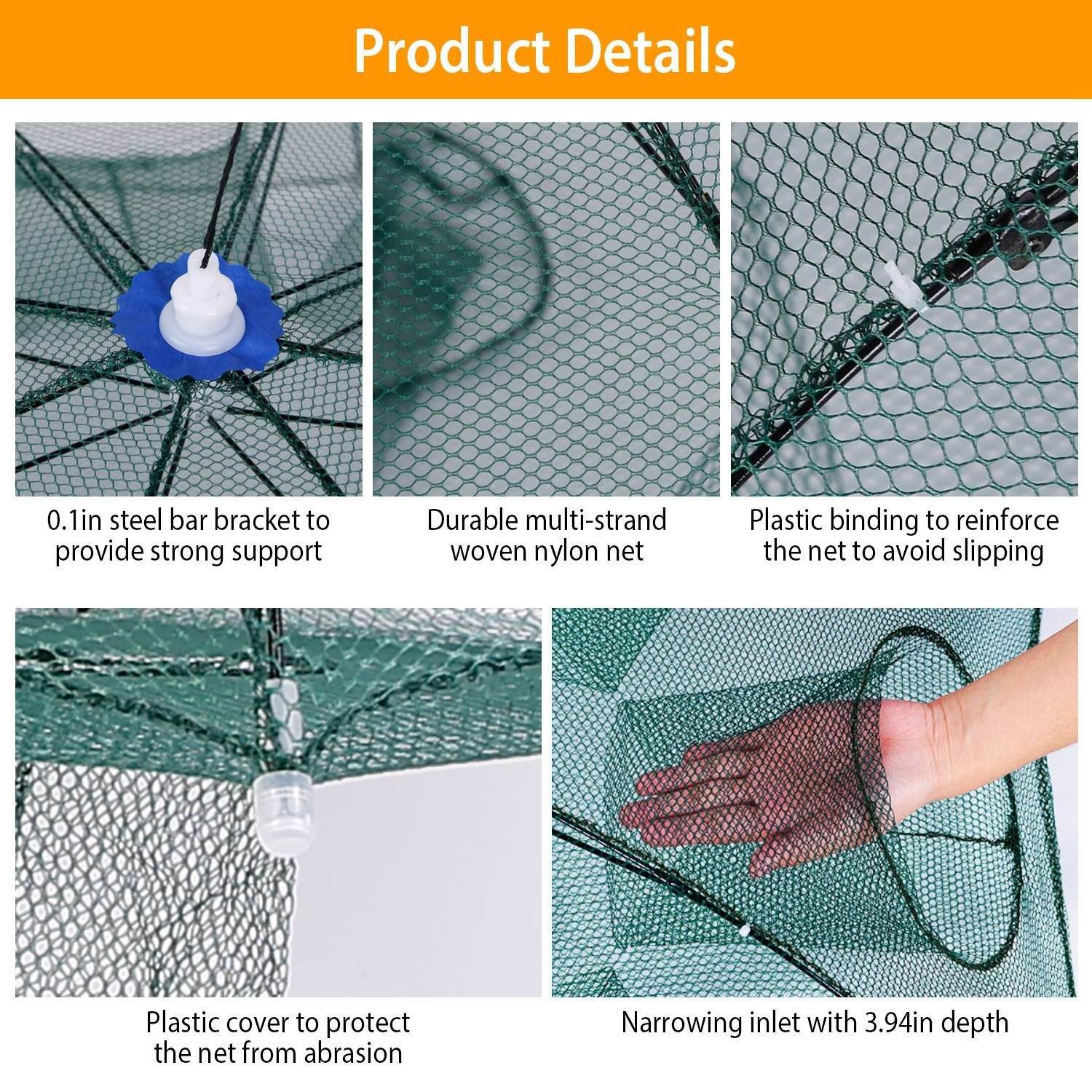 Foldable Fishing Bait Trap Net