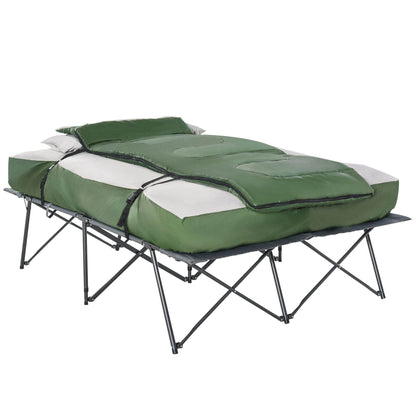 2-Person Folding Camping Cot Set With Carrying Bag