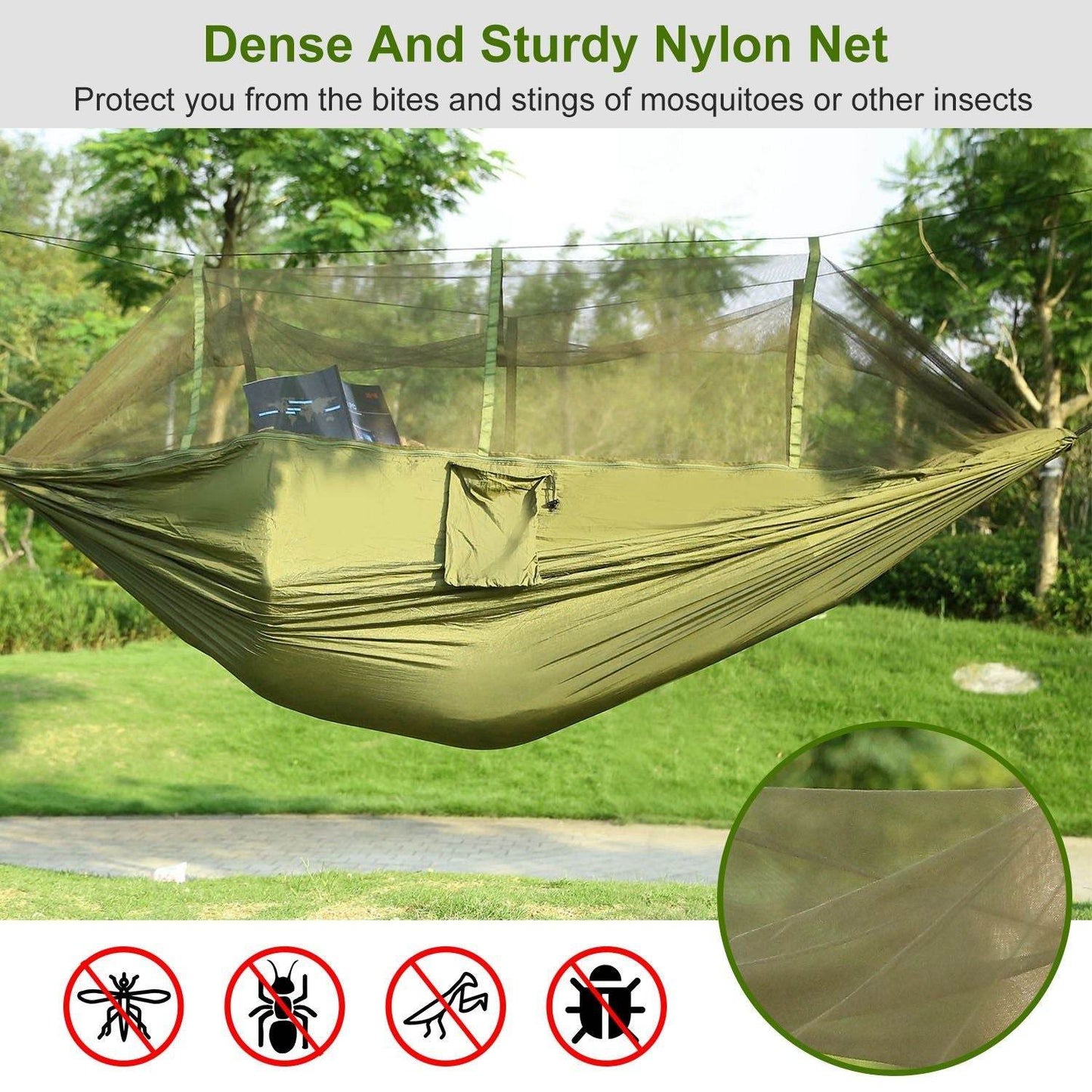 Portable Double Camping Hammock with Mosquito Net