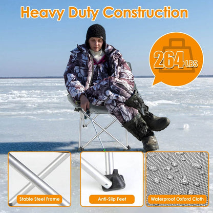 Heated Camping Chair with 3 Heat Levels & USB Port