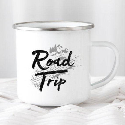 Road Trip Enamel Camping Mug