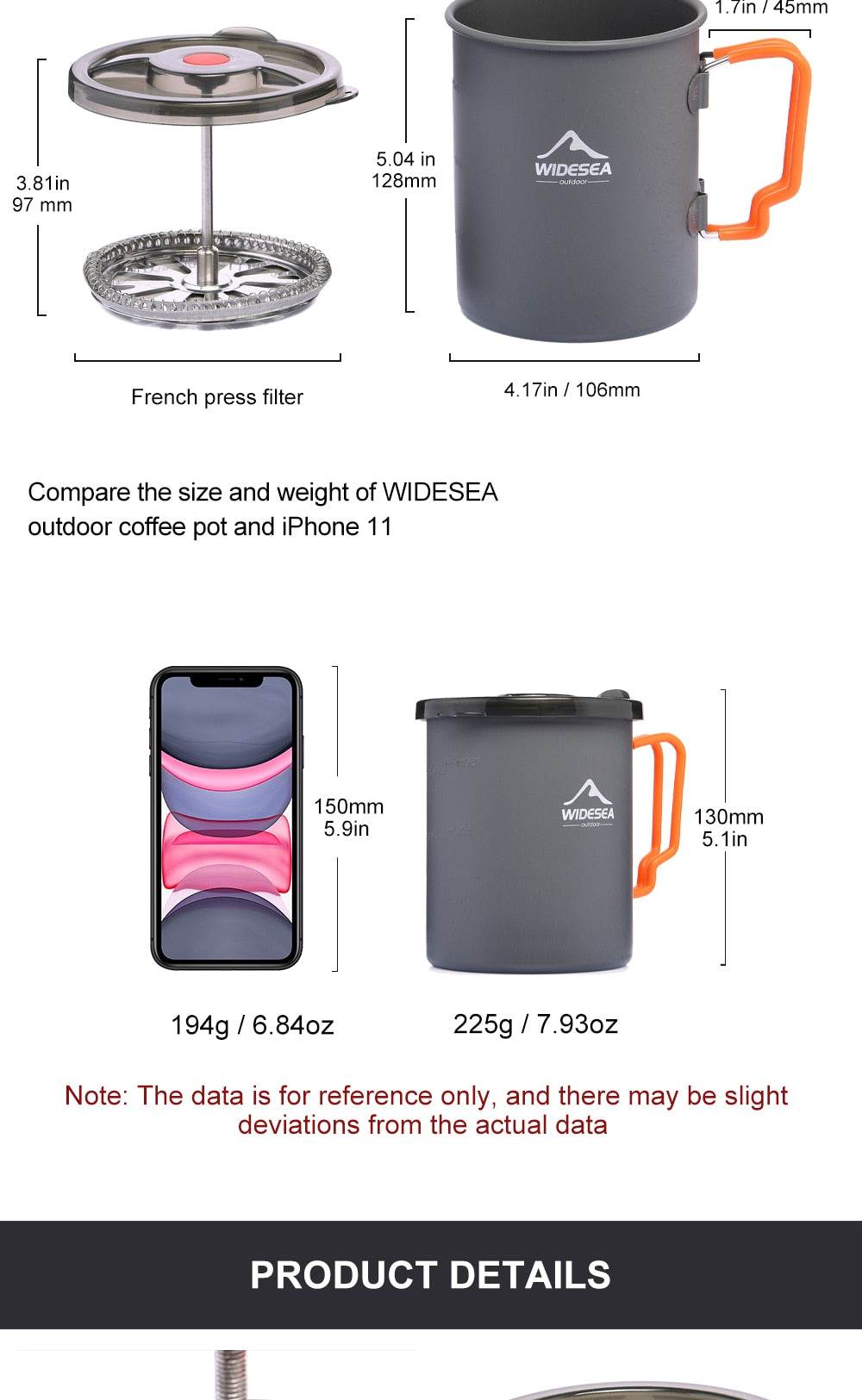 Camping Coffee Pot with French Press