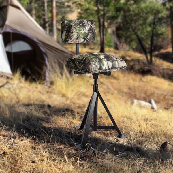 330 lb Capacity 360° Swivel Tripod Hunting Chair with Detachable Backrest & Adjustable Legs