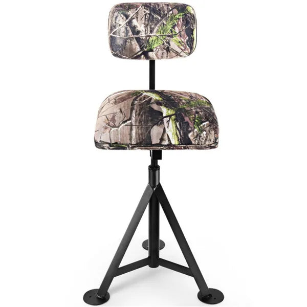 330 lb Capacity 360° Swivel Tripod Hunting Chair with Detachable Backrest & Adjustable Legs
