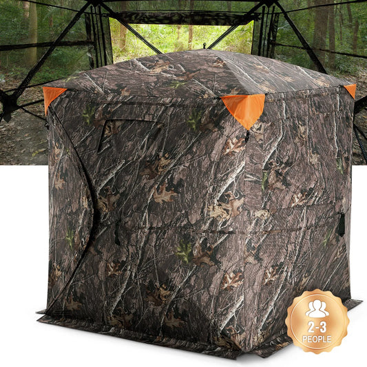 270° See-Through Camo Hunting Blind with Silent Windows & Backpack
