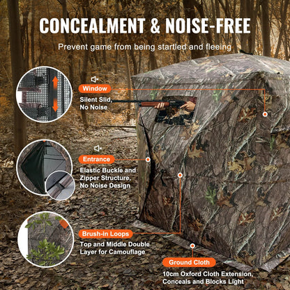 270° See-Through Camo Hunting Blind with Silent Windows & Backpack